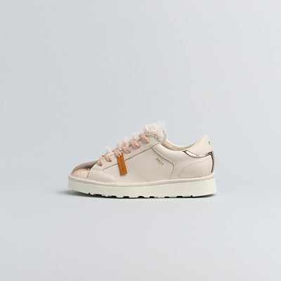 Panchic- sneaker in pelle con inserti pelliccia e laminato P001W022