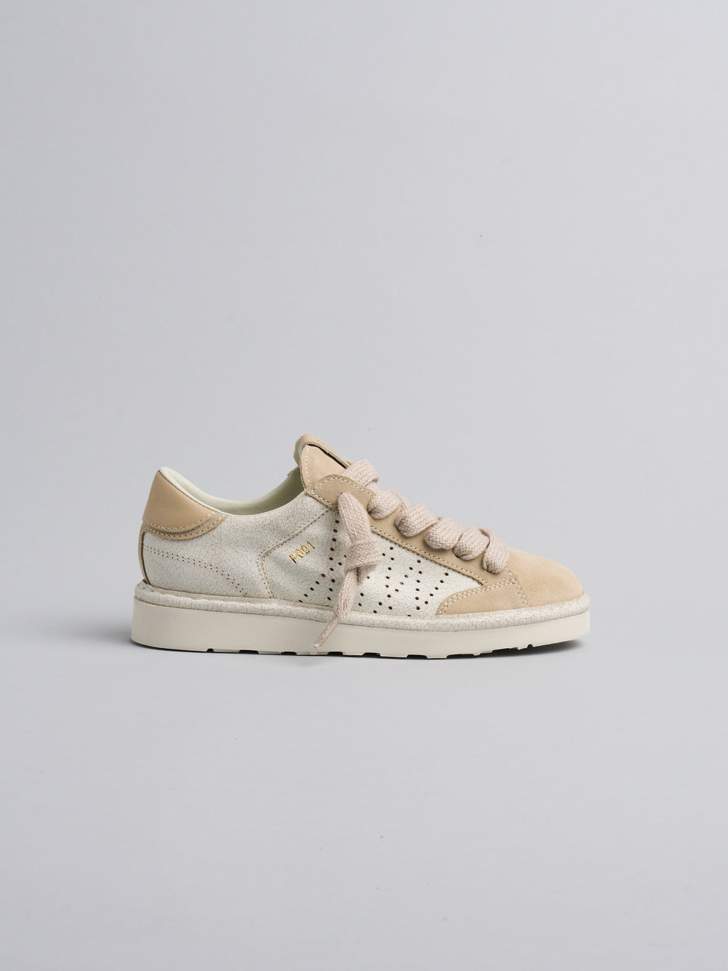 Panchic P001 - Sneaker cracked suede Ivory-Sand