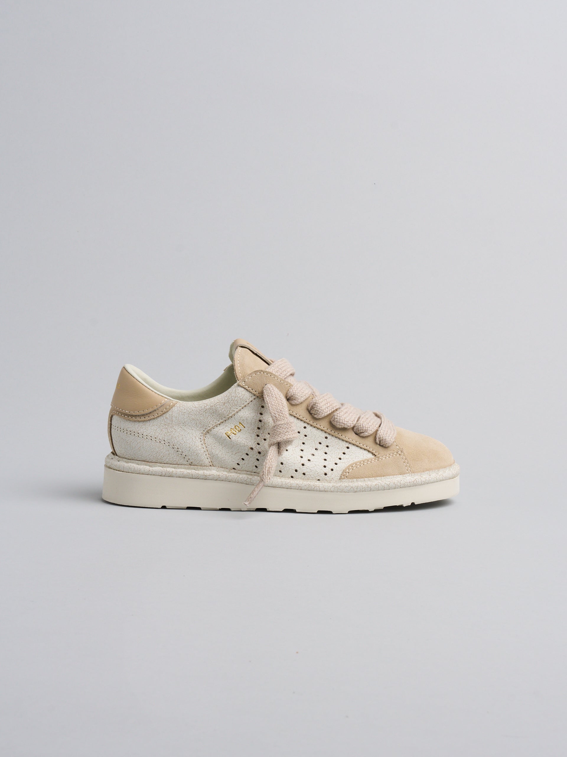 Panchic P001 - Sneaker cracked suede Ivory-Sand