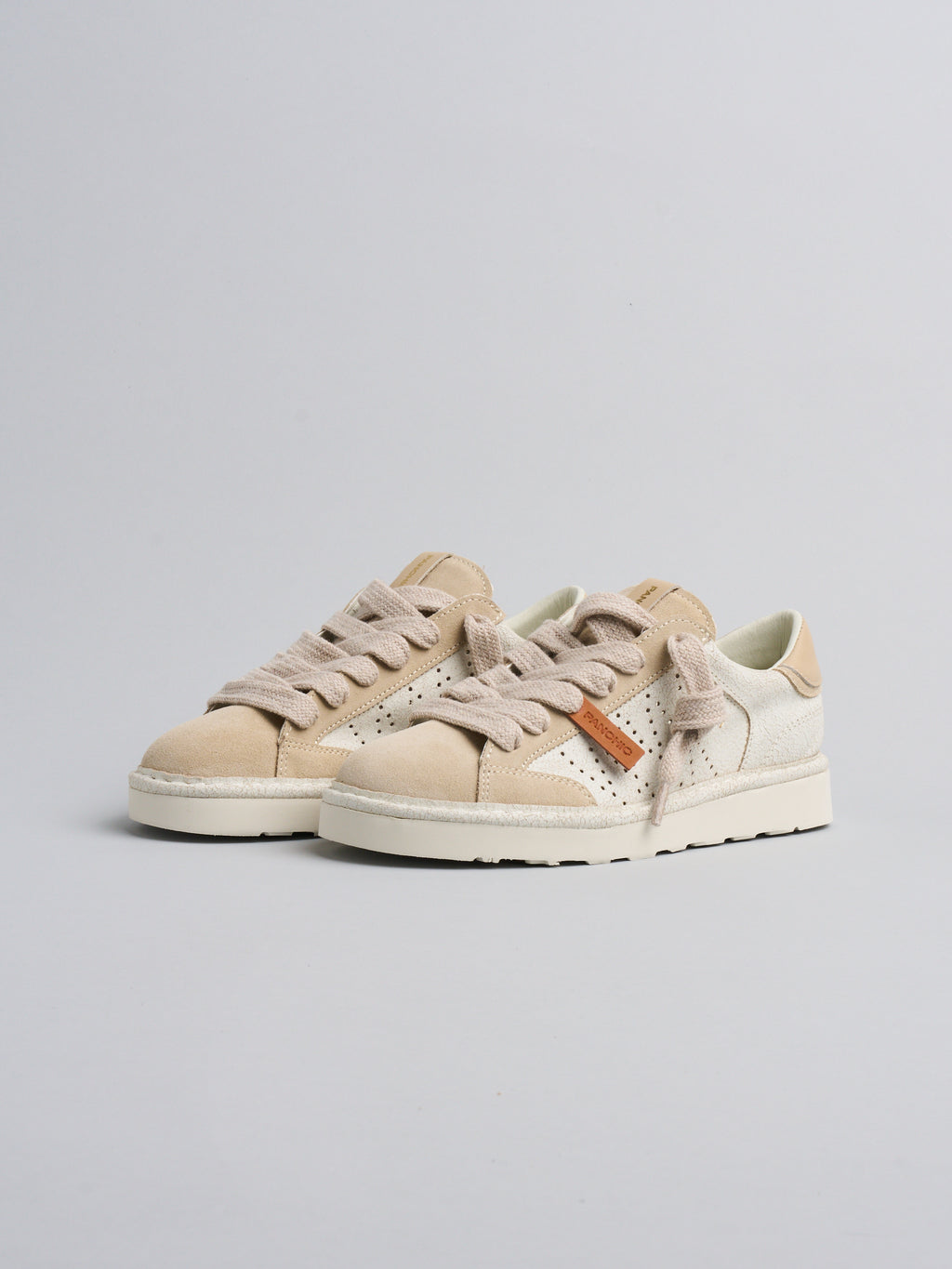 Panchic P001 - Sneaker cracked suede Ivory-Sand