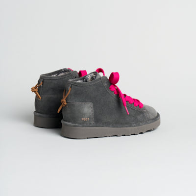 Panchic - Polacchino in camoscio antracite grigio doppio laccio