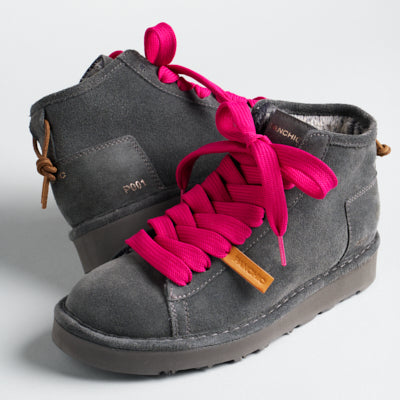 Panchic - Polacchino in camoscio antracite grigio doppio laccio