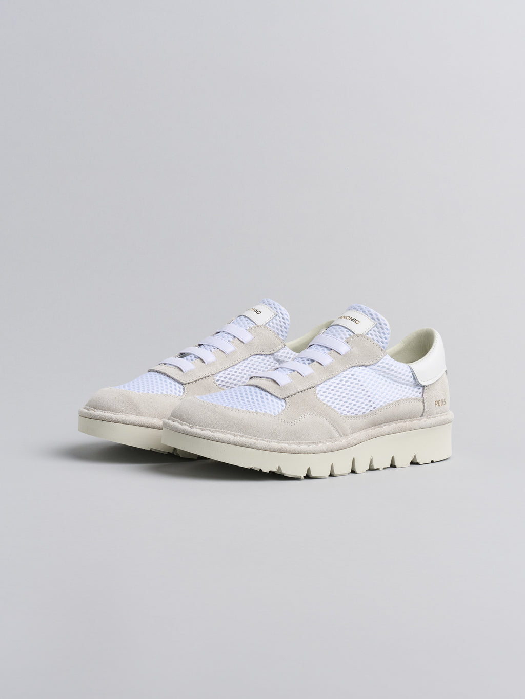 Panchic - Slip on Mesh Suede Leather col. Bianco