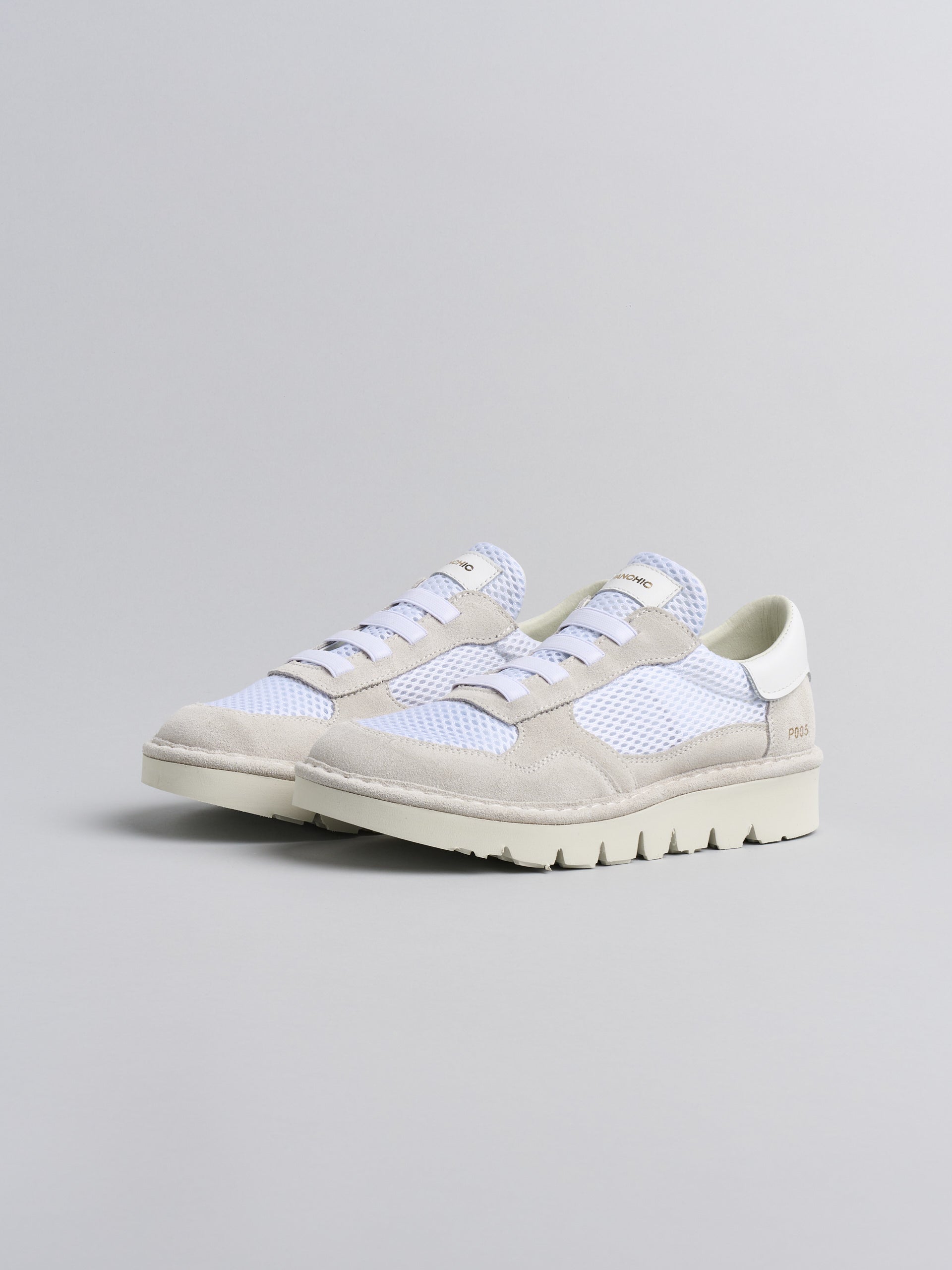 Panchic - Slip on Mesh Suede Leather col. Bianco