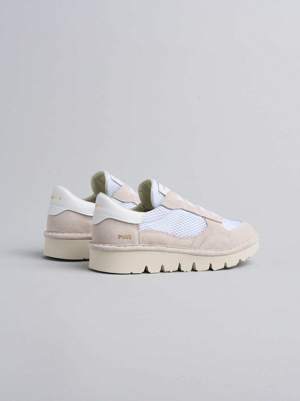 Panchic - Slip on Mesh Suede Leather col. Bianco