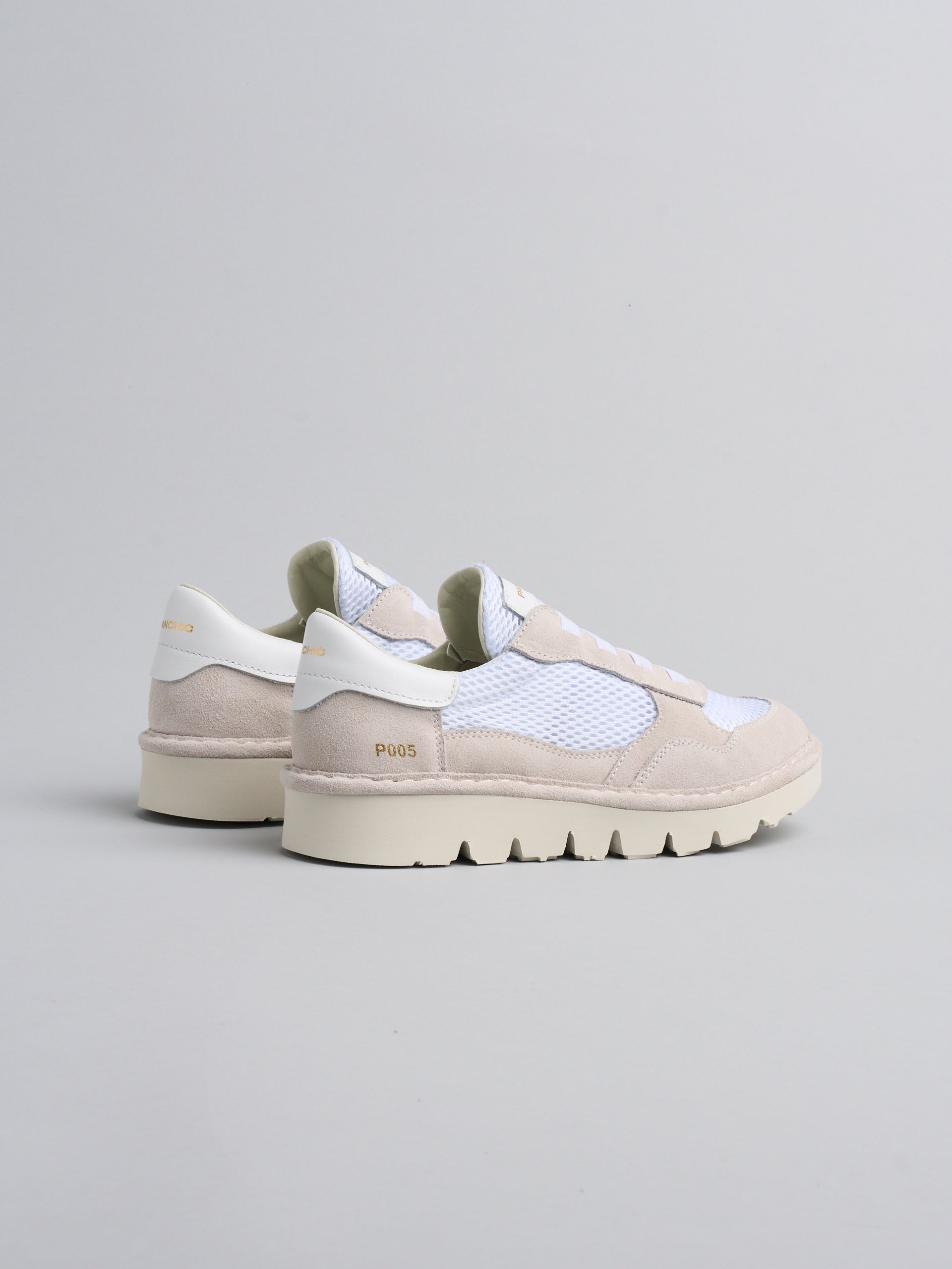 Panchic - Slip on Mesh Suede Leather col. Bianco