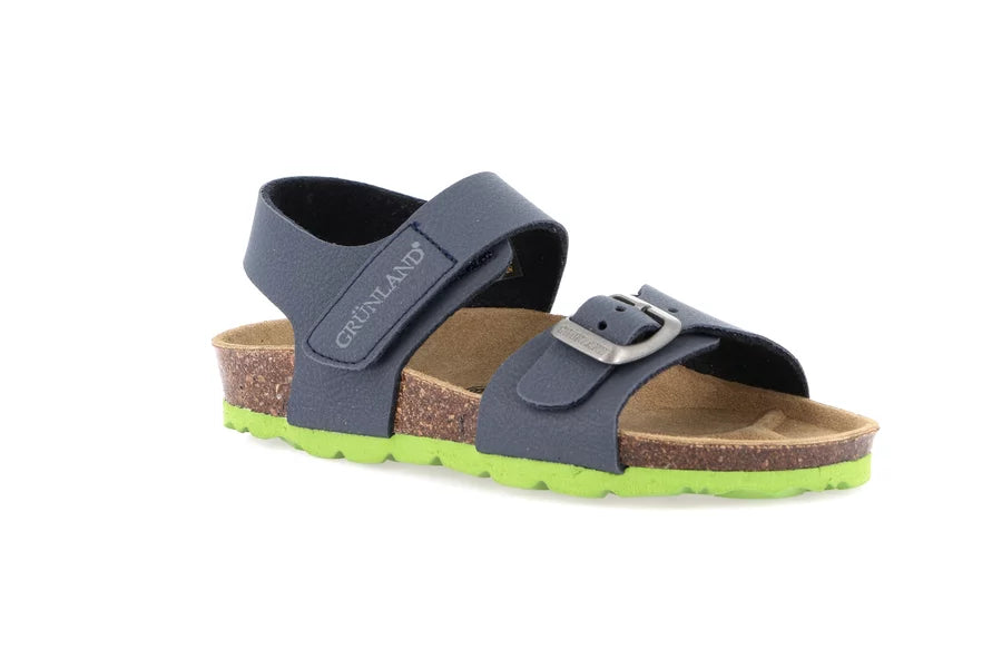 Grunland Junior - sandalo bambino Blu-Lime