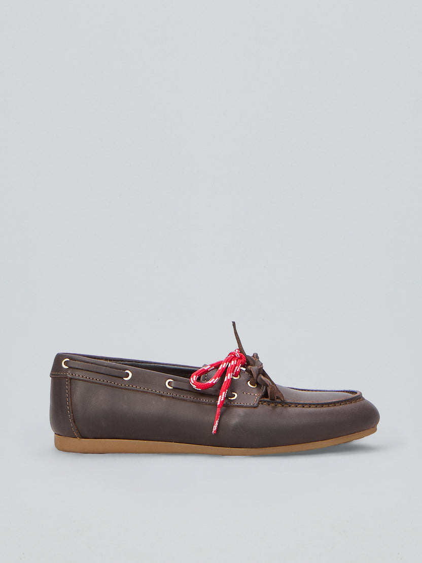 Ovyé - SM90DAK col. Cioccolato - Mocassini in pelle modello barca