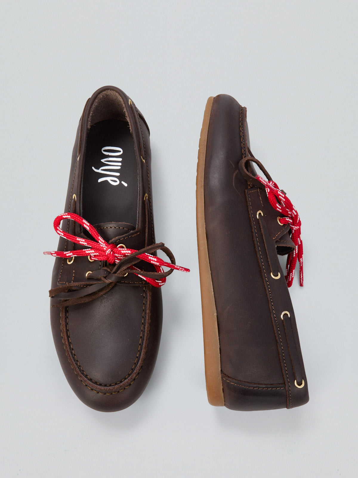 Ovyé - SM90DAK col. Cioccolato - Mocassini in pelle modello barca