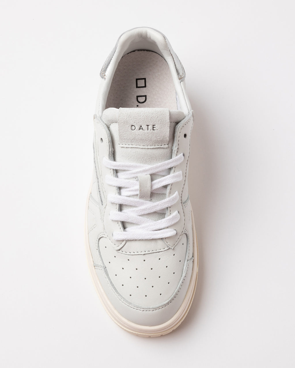 D.A.T.E. Sneaker Torneo Pure Shiny White-Silver