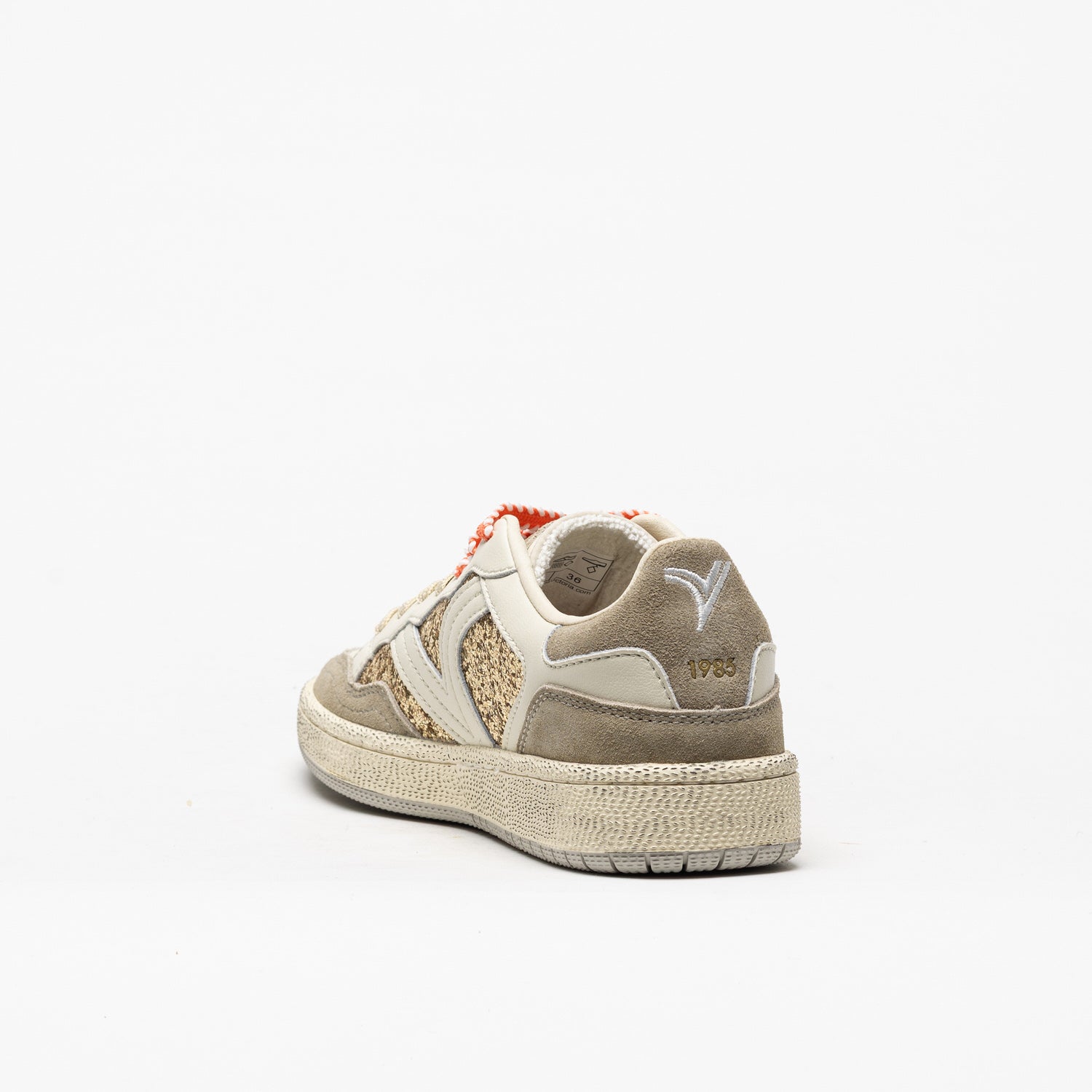 Victoria - Sneaker in pelle Beige/Gold rif. 8806117