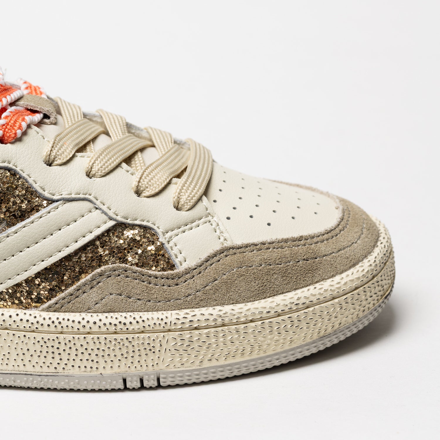 Victoria - Sneaker in pelle Beige/Gold rif. 8806117