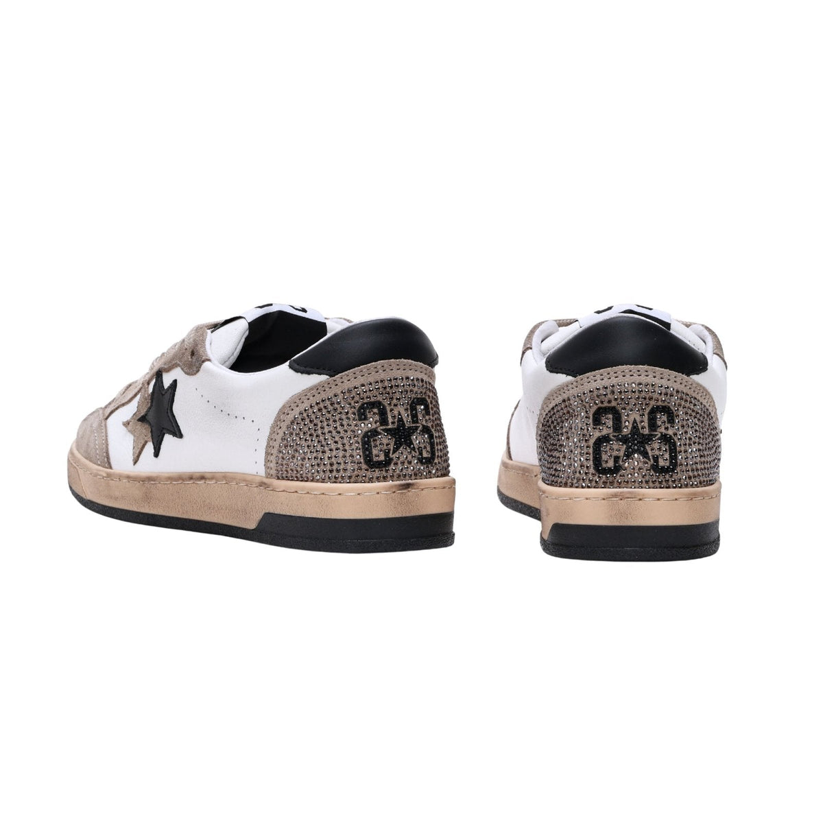 2Star Sneaker in pelle 2SD5203 - Bianco/nero/taupe