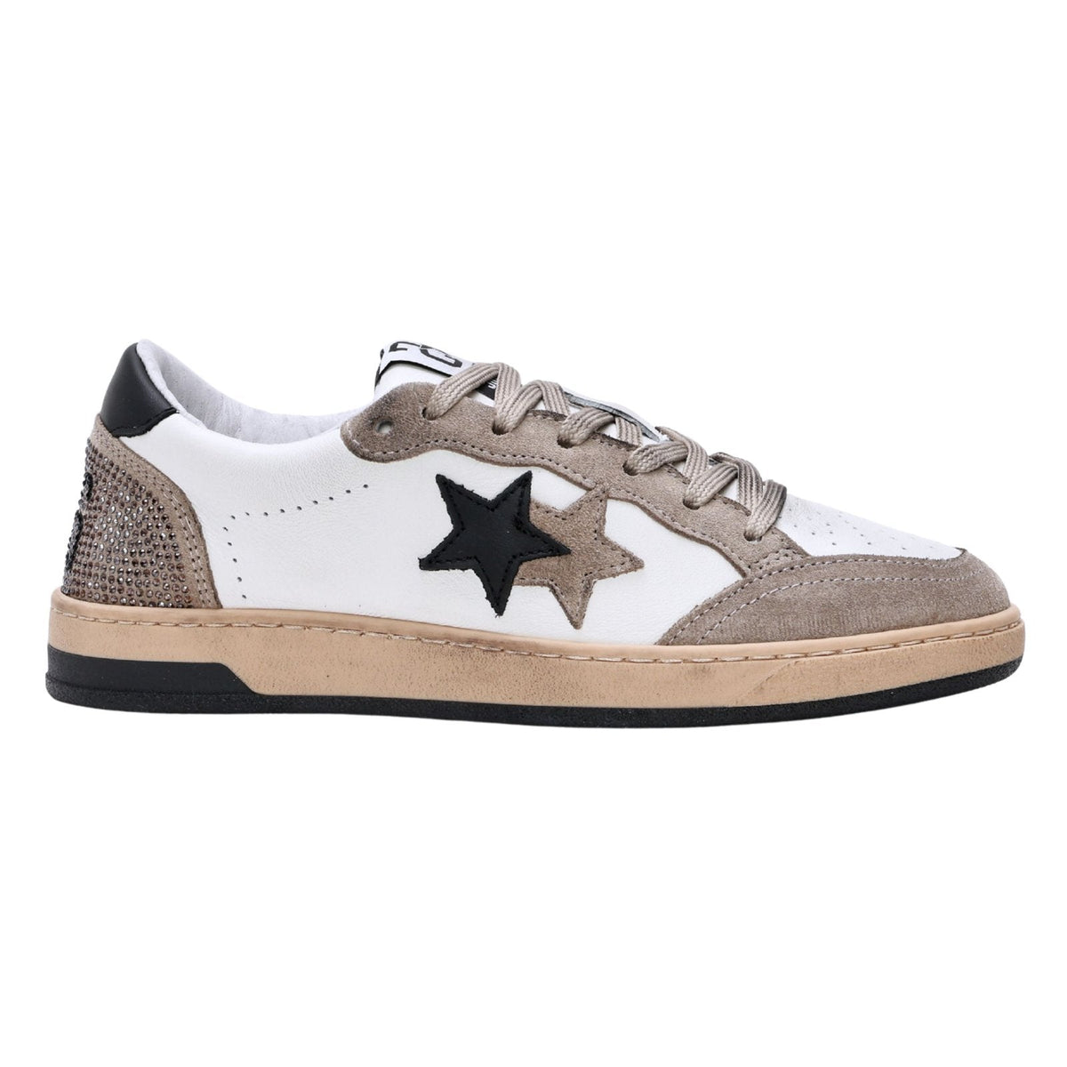 2Star Sneaker in pelle 2SD5203 - Bianco/nero/taupe