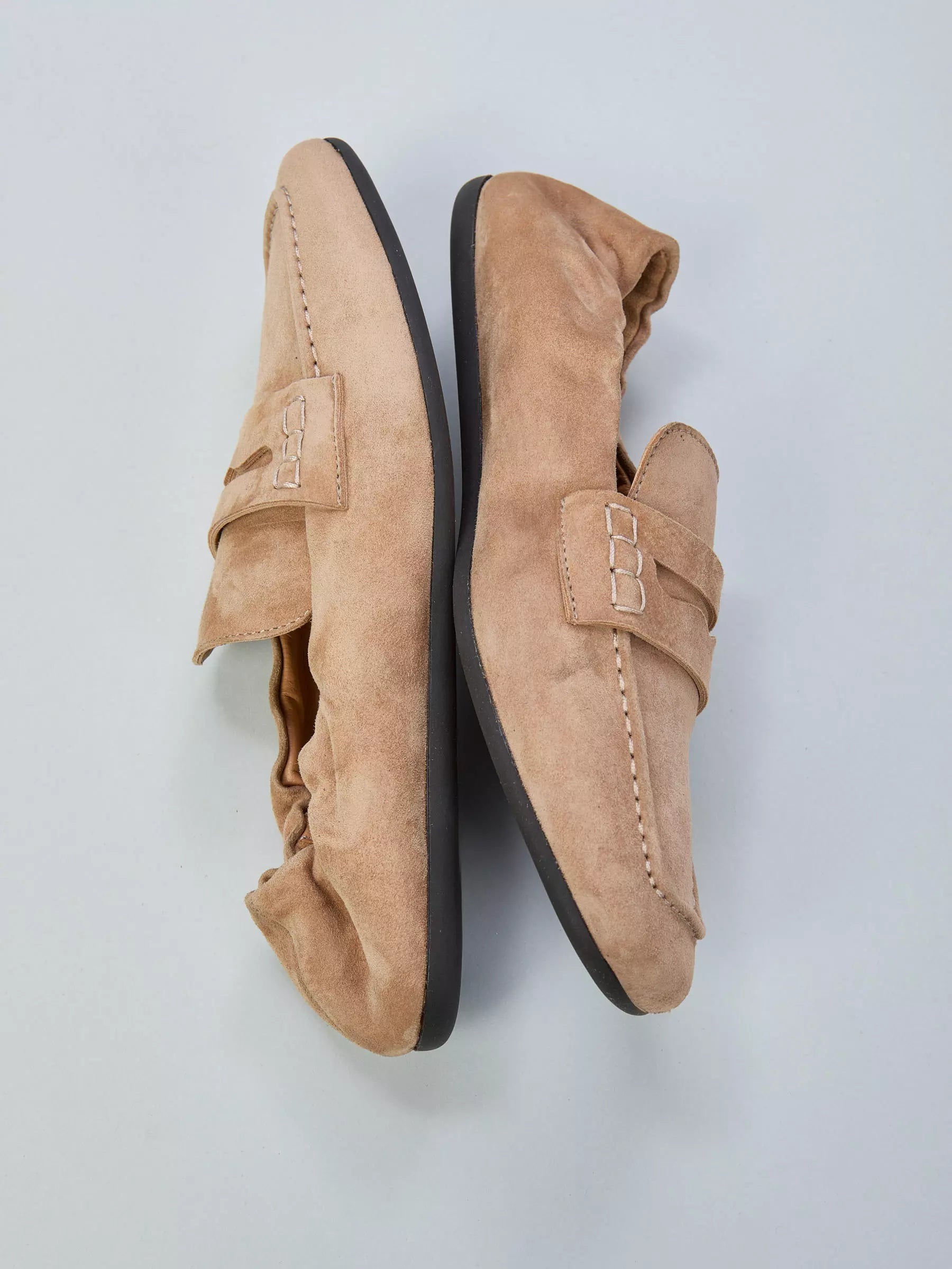 Ovyé Mocassino camoscio con elastico sul retro col. Camel