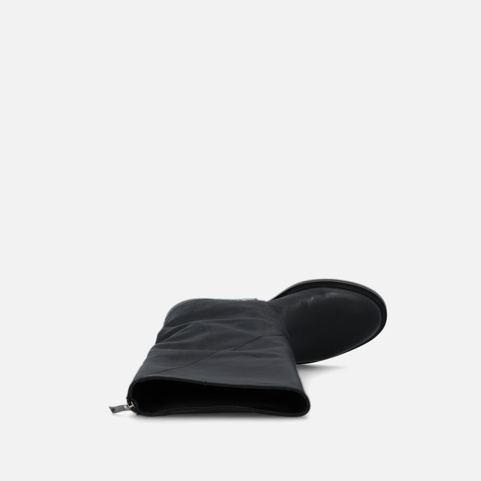 Bruno Premi - High leather boot with cuff and decorative zip on the back