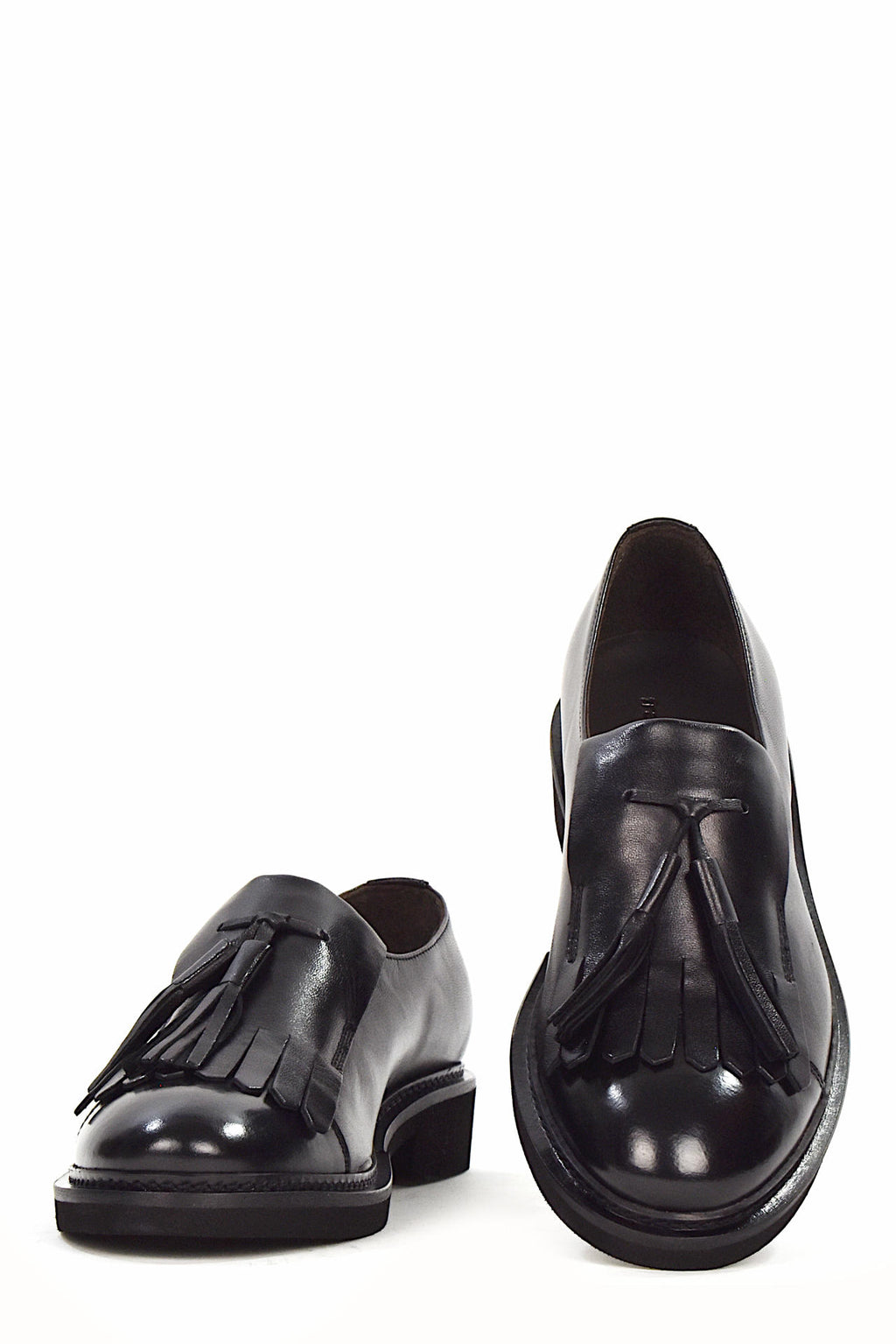 Franco Fedele D549 Brivio Black Fringe Moccasin