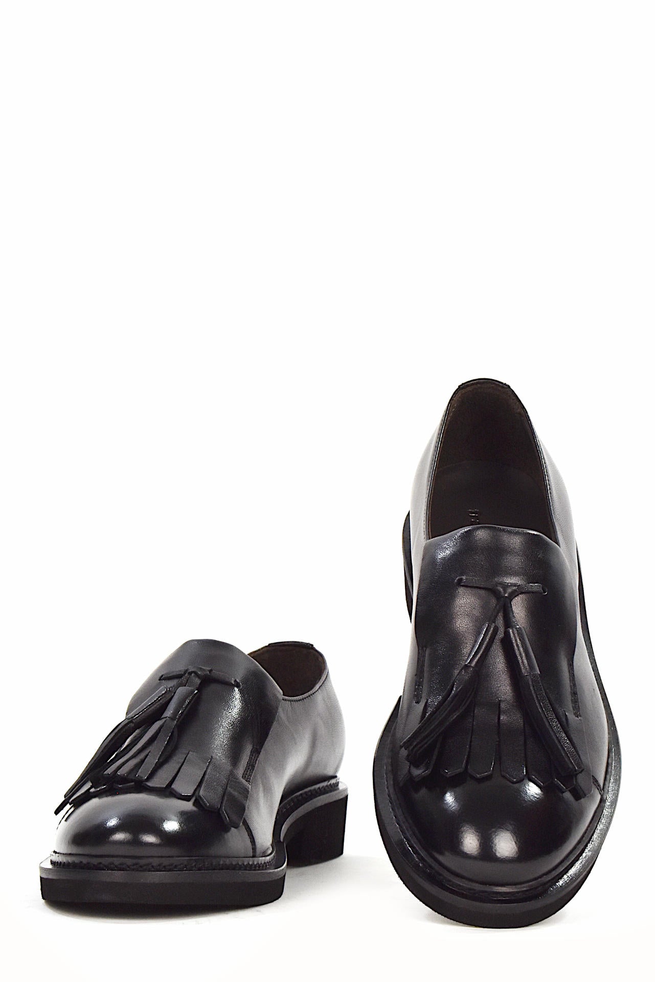 Franco Fedele D549 Brivio Black Fringe Moccasin