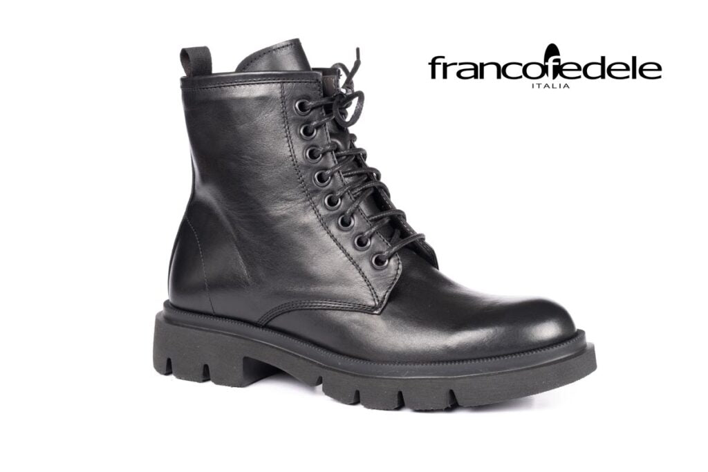 Franco Fedele - D922 Stivaletto con lacci - Foulard col. Nero