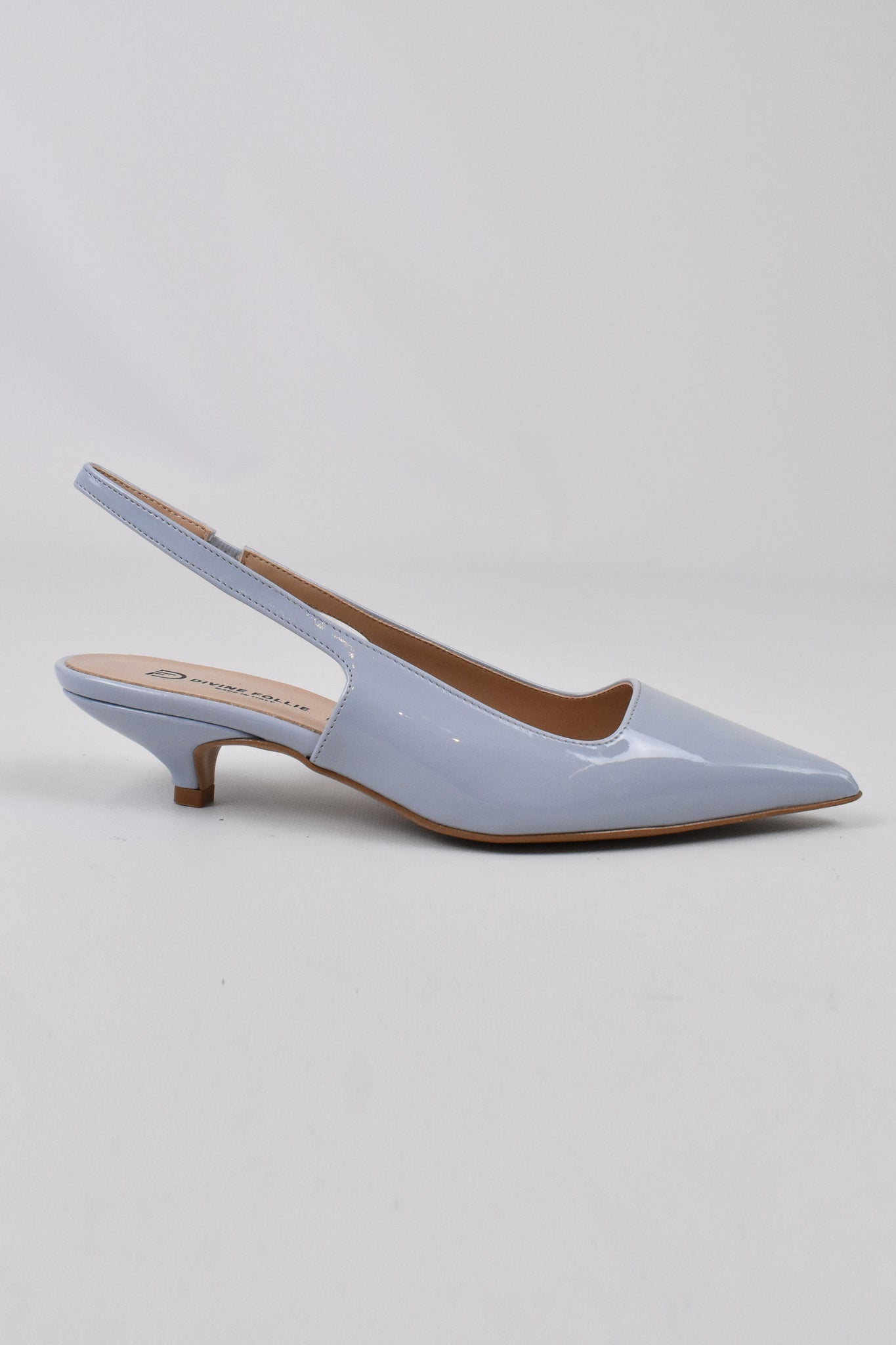 Divine Follie - slingback tacco basso col. Cielo