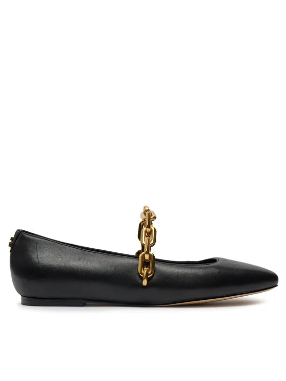 Guess - Leather ballerina with chain accessory col. Black