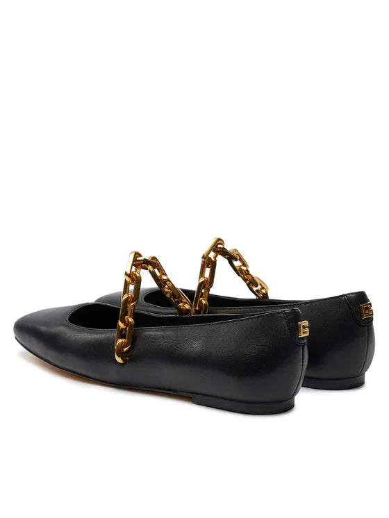 Guess - Leather ballerina with chain accessory col. Black