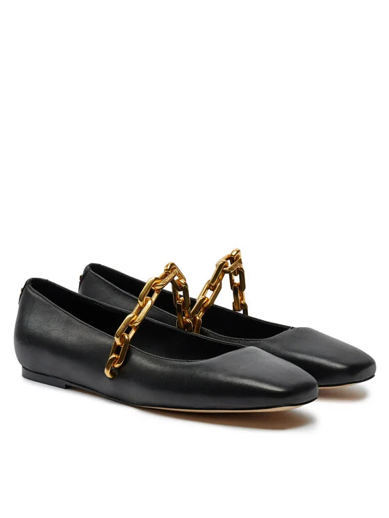 Guess - Leather ballerina with chain accessory col. Black