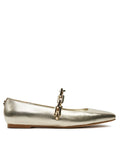 Guess - Ballerina in pelle con accessorio catena col. Gold