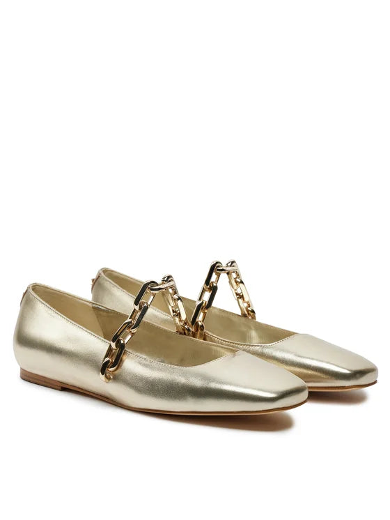 Guess - Leather ballerina with chain accessory col. Gold