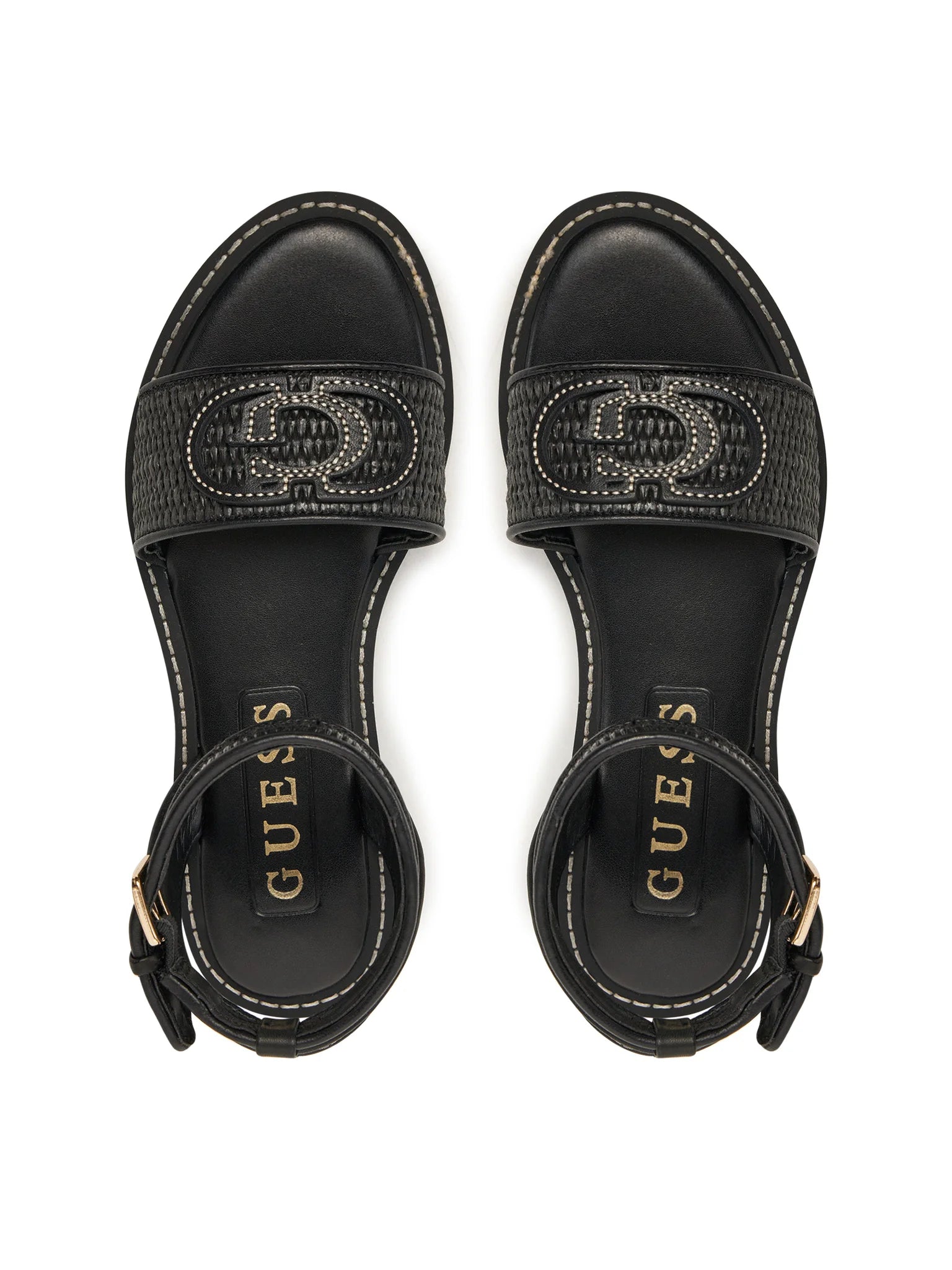Guess - Sandalo Flat nero FLJSIYFAB03