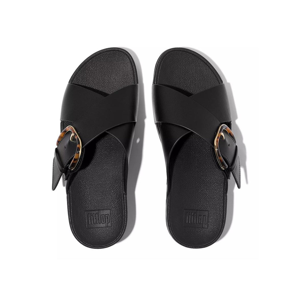 FitFlop JE8 - 090 Lulu Cross Slide - Inlay B. all black