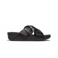 FitFlop JE8 - 090 Lulu Cross Slide - Inlay B. all black