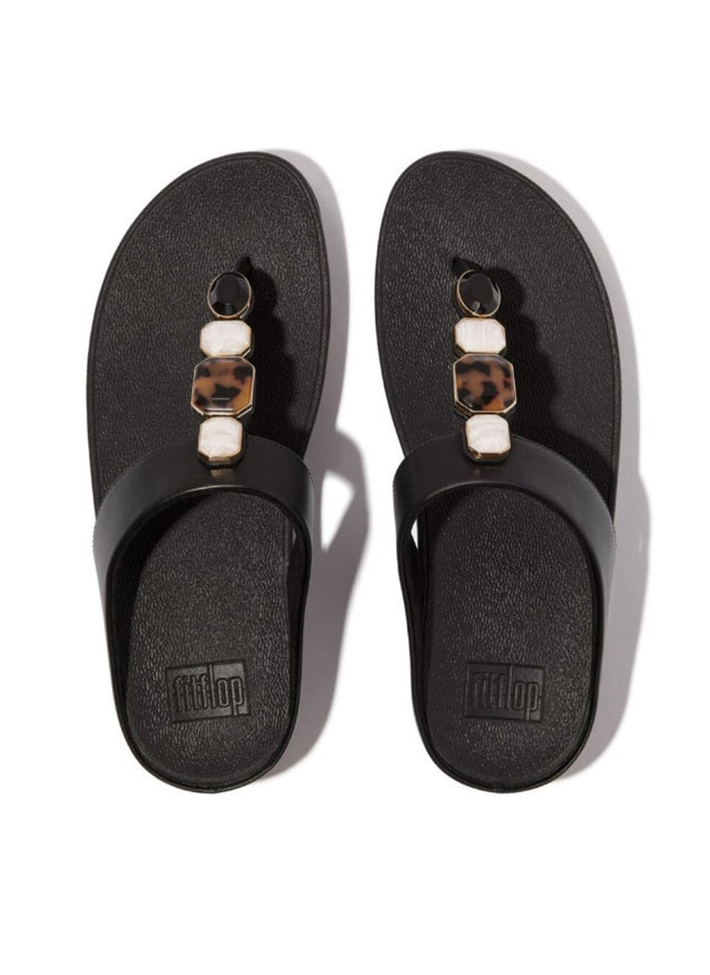FitFlop  - Infradito in pelle con pietre IU9 - 090