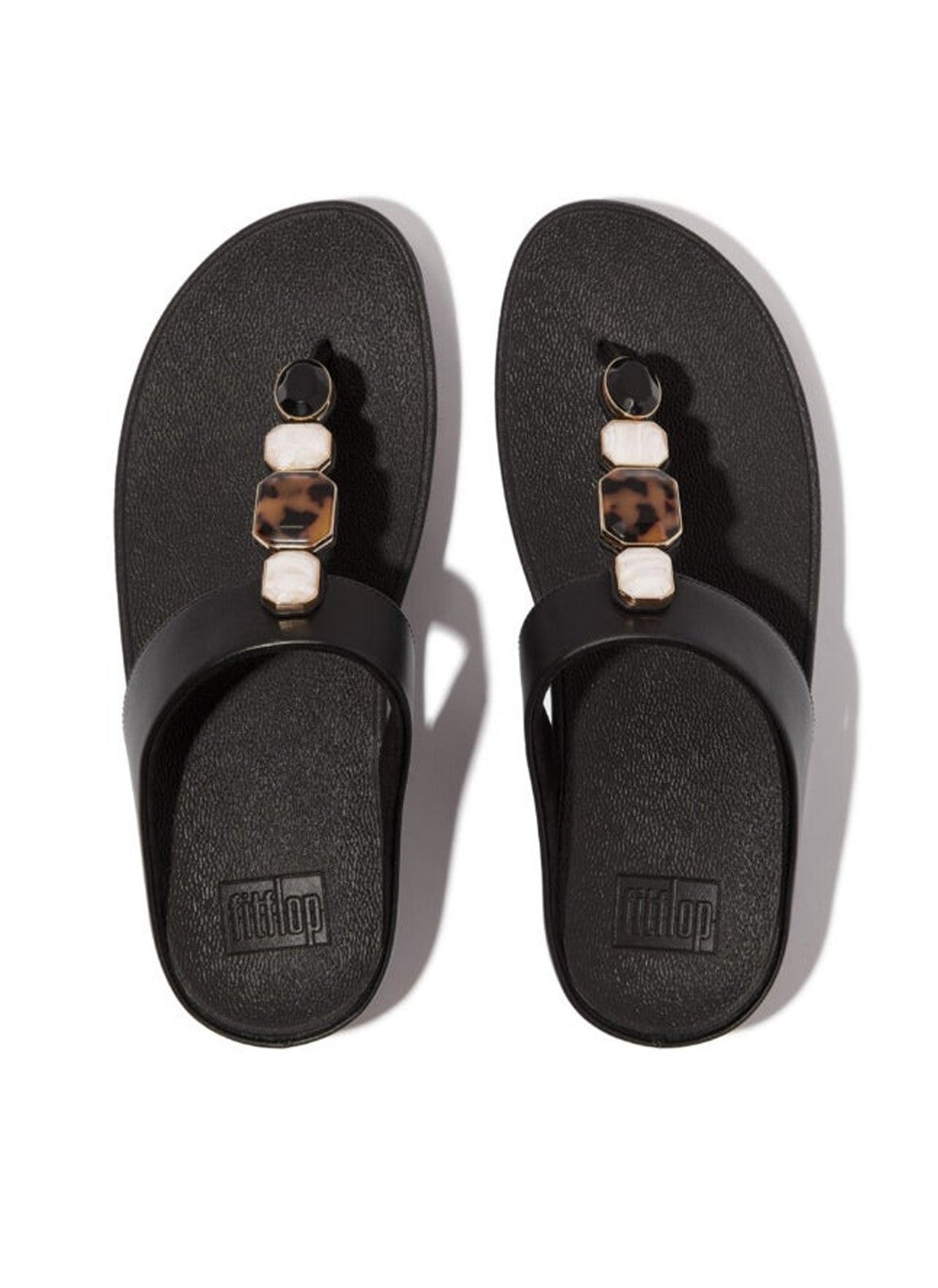 FitFlop  - Infradito in pelle con pietre IU9 - 090