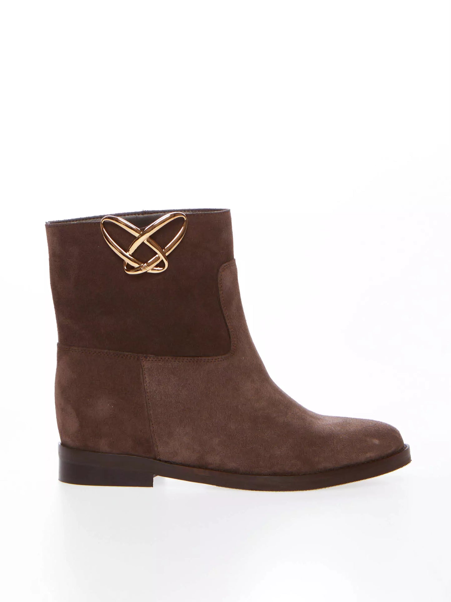 Ovyé – Wildlederstiefelette mit innenliegendem Keilabsatz, Farbe: Braun