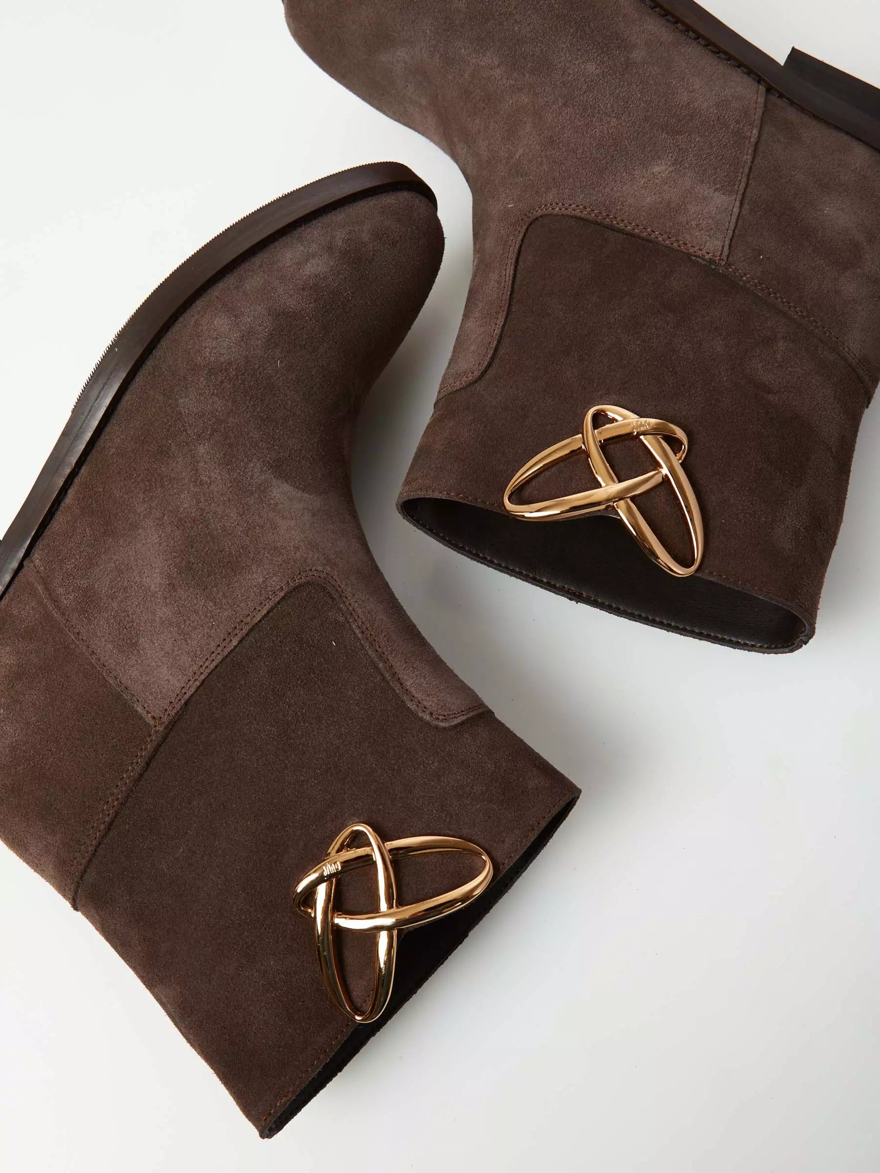 Ovyé - suede ankle boot with internal wedge col. Brown