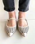 Bruno Premi - Slingback in pelle traforata col. Burro