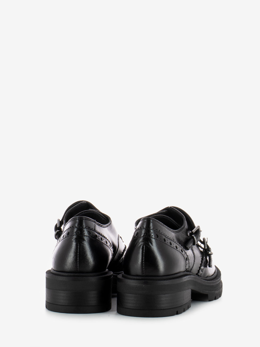 Carmens - Calzature in pelle con patta doppia fibbia A54011 - col. Nero