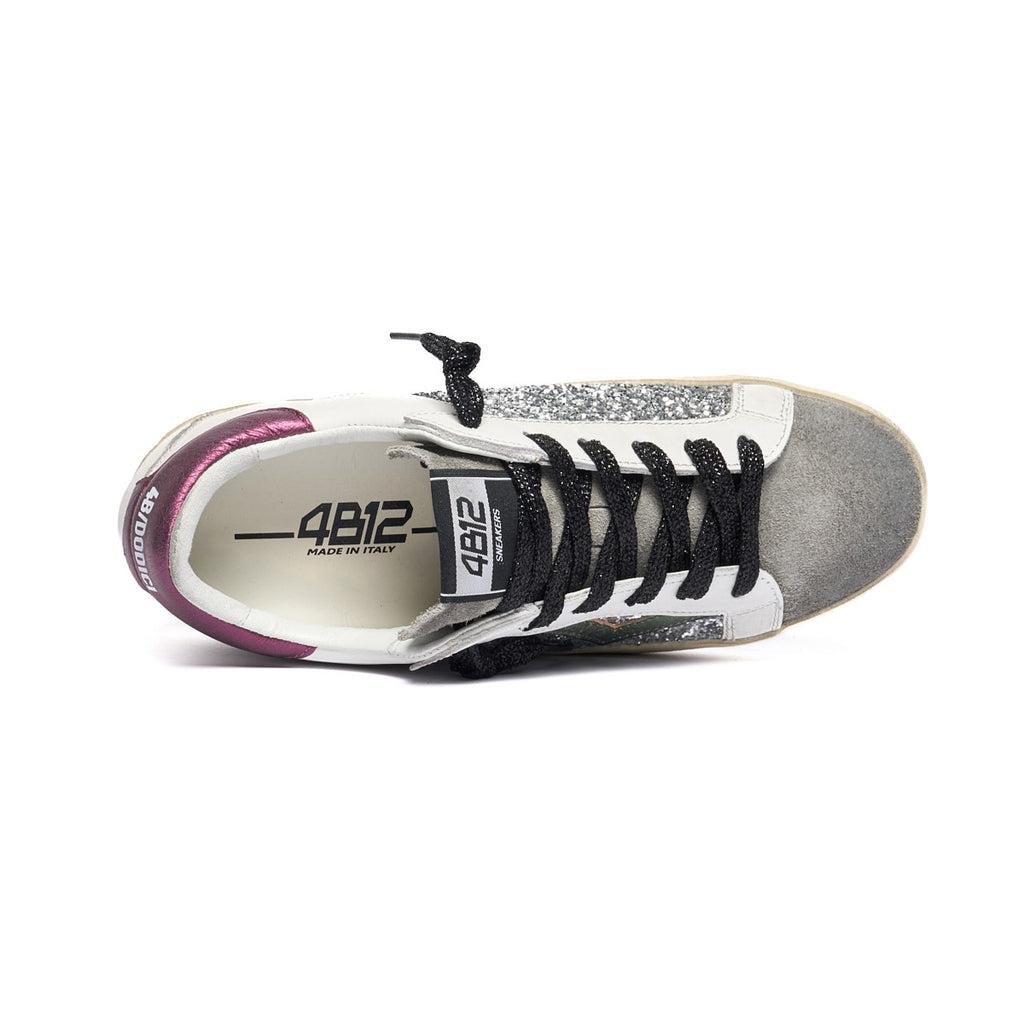 4B12 - Sneaker in pelle Suprime - D328 Silver/Purple