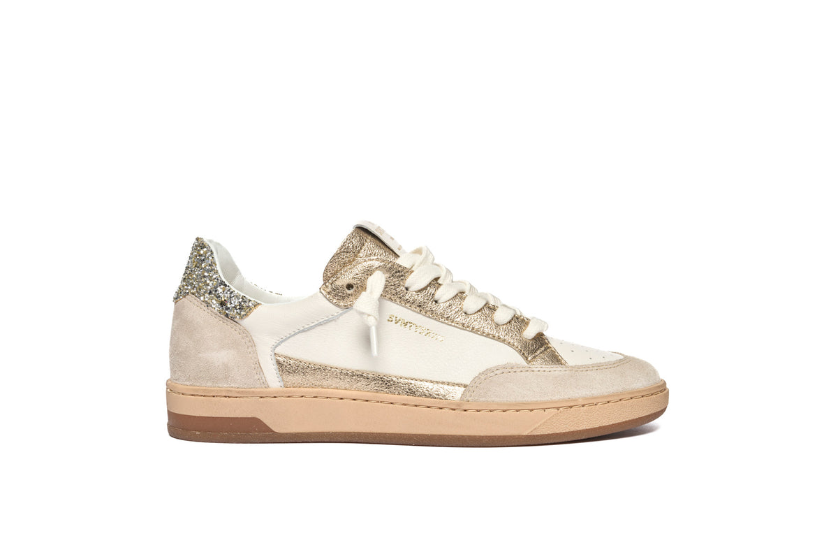 THE 76 - D18 Sneakers in pelle Platinum Glitter